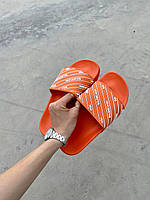 Женские шлепанцы Balenciaga Slides Small Logo Orange шлепки баленсиага сланцы слипоны тапки