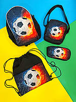 Школьный набор: школьный рюкзак для мальчика, пенал, сменка и сумка Football