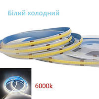 Светодиодная лента COB 12в 320 led/m холодный белый СОВ 6000К