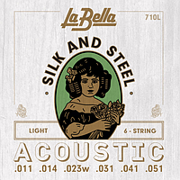Струны для акустической гитары La Bella 710L Silk & Steel Light .011 - .051