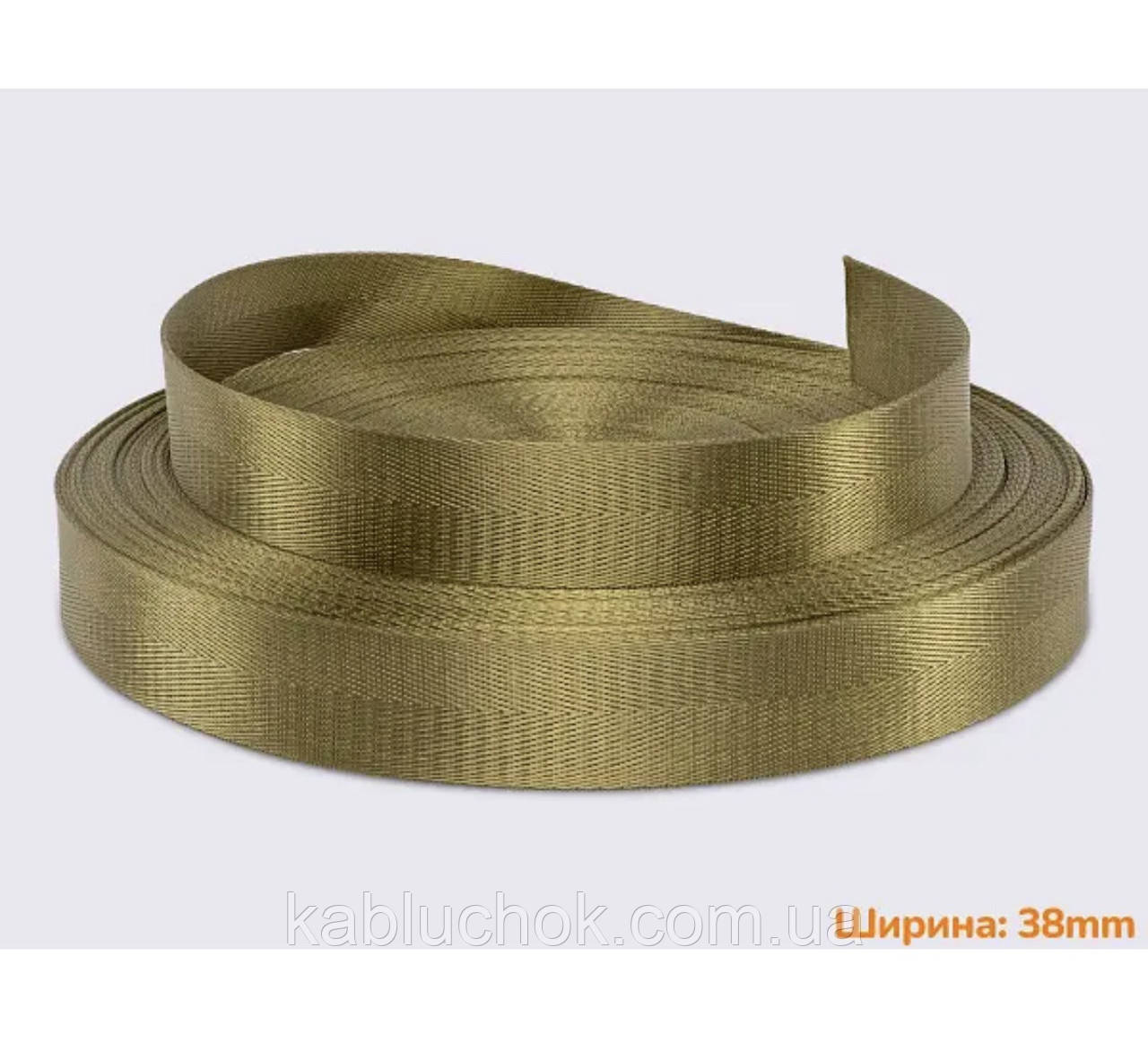 Стропа ремінна 38 мм поліестер, колір койот (від 1 м), фото 1