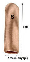 Колпачки на пальцы от натирания и мозолей силиконовые - гелевые в бондажной ткани S(1.2cm)