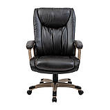 Крісло керівника Магнат – комплектація Пластик Річ – механізм M-2 (Anyfix) – оббивка Шкіра Спліт Темно-коричнева, ТМ Річман, фото 4