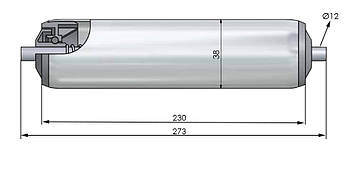 Ролик 230*38 мм для транспортувального обладнання, ролик для рольганга, конвеєрний ролик, фото 3
