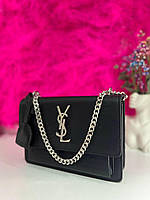 Сумка женская брендовая YSL Sunset black/silver Клатч женский Стильная женская сумочка через плечо
