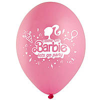 Латексна кулька з малюнком  Barbie come on lets go party Барбі 12" 30см 437 ТМ Star