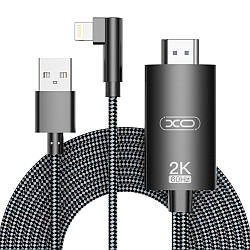 Кабель Перехідник XO GB008 Lightning to HDMI + USB2K 1080P Чорний