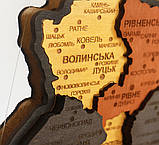 Карта України 3D об'ємна з синьою підсвіткою (220В) 55х38.5 см, фото 7