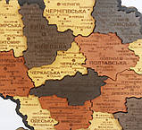 Карта України 3D об'ємна з синьою підсвіткою (220В) 55х38.5 см, фото 4