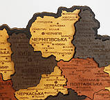 Карта України 3D об'ємна з синьою підсвіткою (220В) 55х38.5 см, фото 5