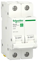 Автоматический выключатель двухполюсный 25А RESI9 Schneider Electric 2P, кривая С, 6кА автомат ВА63, 25 ампер