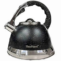 Чайник сталевий із подвійним дном для газової й електроплити зі свистком, маленький кухонний чайник