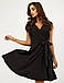 Стильне молодіжне плаття без рукавів з імітацією запаху, чорне, фото 4