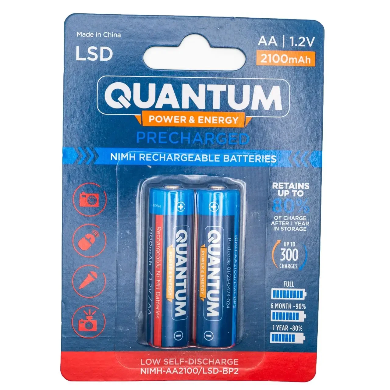 Акумулятор Ni-MH з низьким саморозрядом (LSD) Quantum 2100mAh 1.2V AA