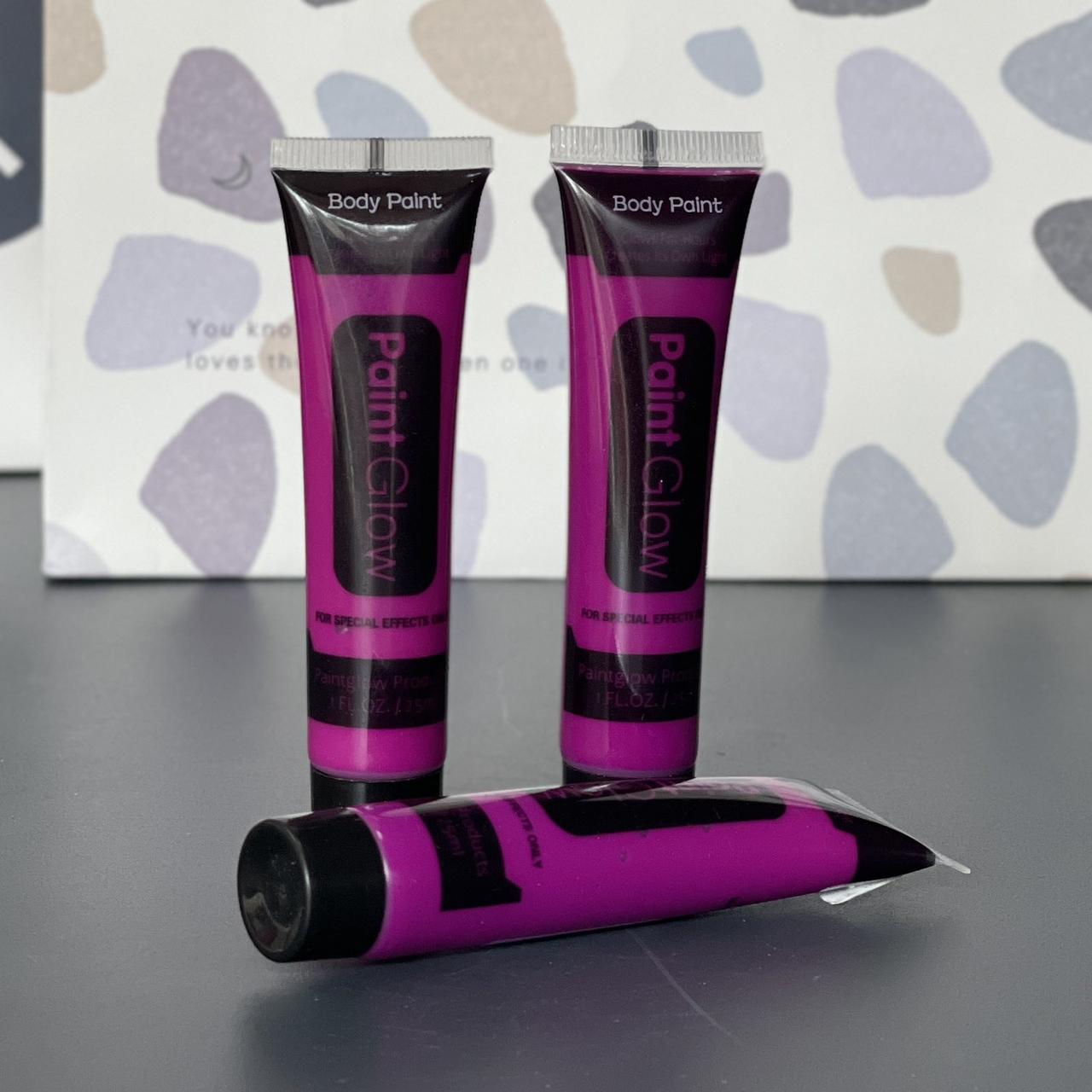 Грим для обличчя фіолетовий яскравий "Glow Paint", Хелловін, 25 мл, Краска для лица, фото 1