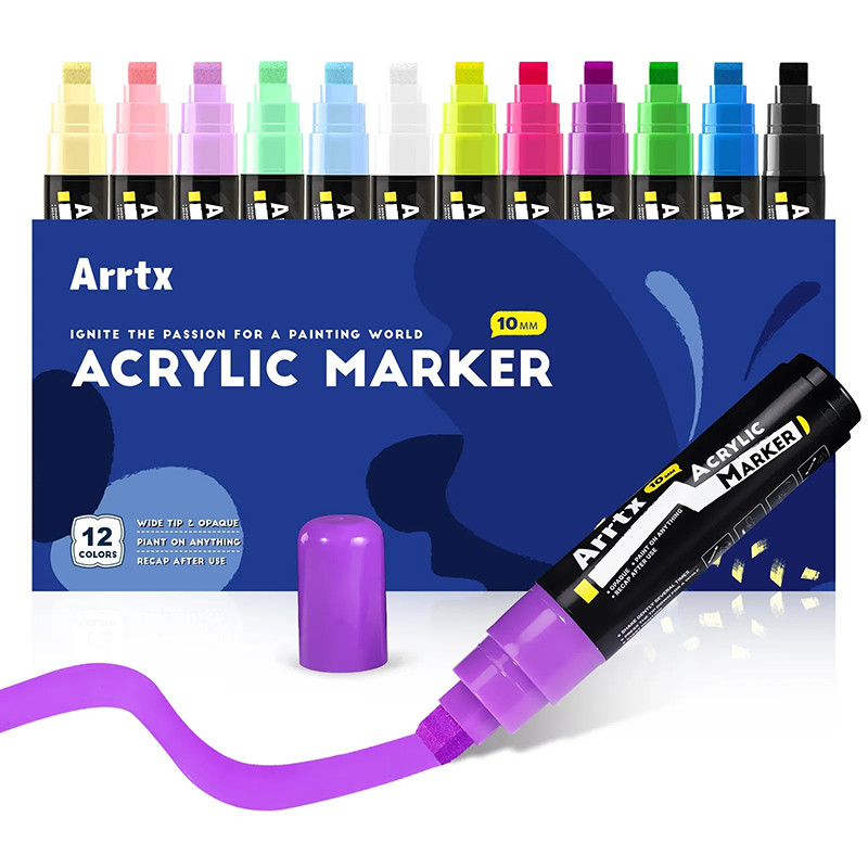 Акрилові маркери Arrtx AACM-0510-12A, 12 кольорів, фото 1