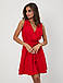 Стильне молодіжне плаття без рукавів з імітацією запаху, червоне, фото 3