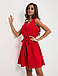 Стильне молодіжне плаття без рукавів з імітацією запаху, червоне, фото 6