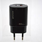 Мережевий зарядний пристрій SENTEO Z-02A GaN 25W+QC3.0 з кабелем Type-c to Type-c Black, фото 5