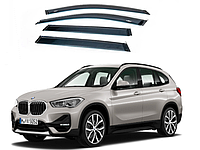 Дефлектори вікон вітровики на BMW X1 F48 2015 — 2022 на 3М скотчі з хром молдингом (4 шт., HIC)