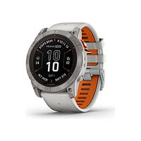 Смарт-годинник Garmin fenix 7X Pro Sapph Sol, Ti w/Gray/Orange Band, GPS (010-02778-15)