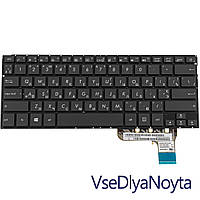 Клавиатура для ноутбука ASUS (UX302LA, UX302LG ) rus, black, без фрейма, подсветка клавиш