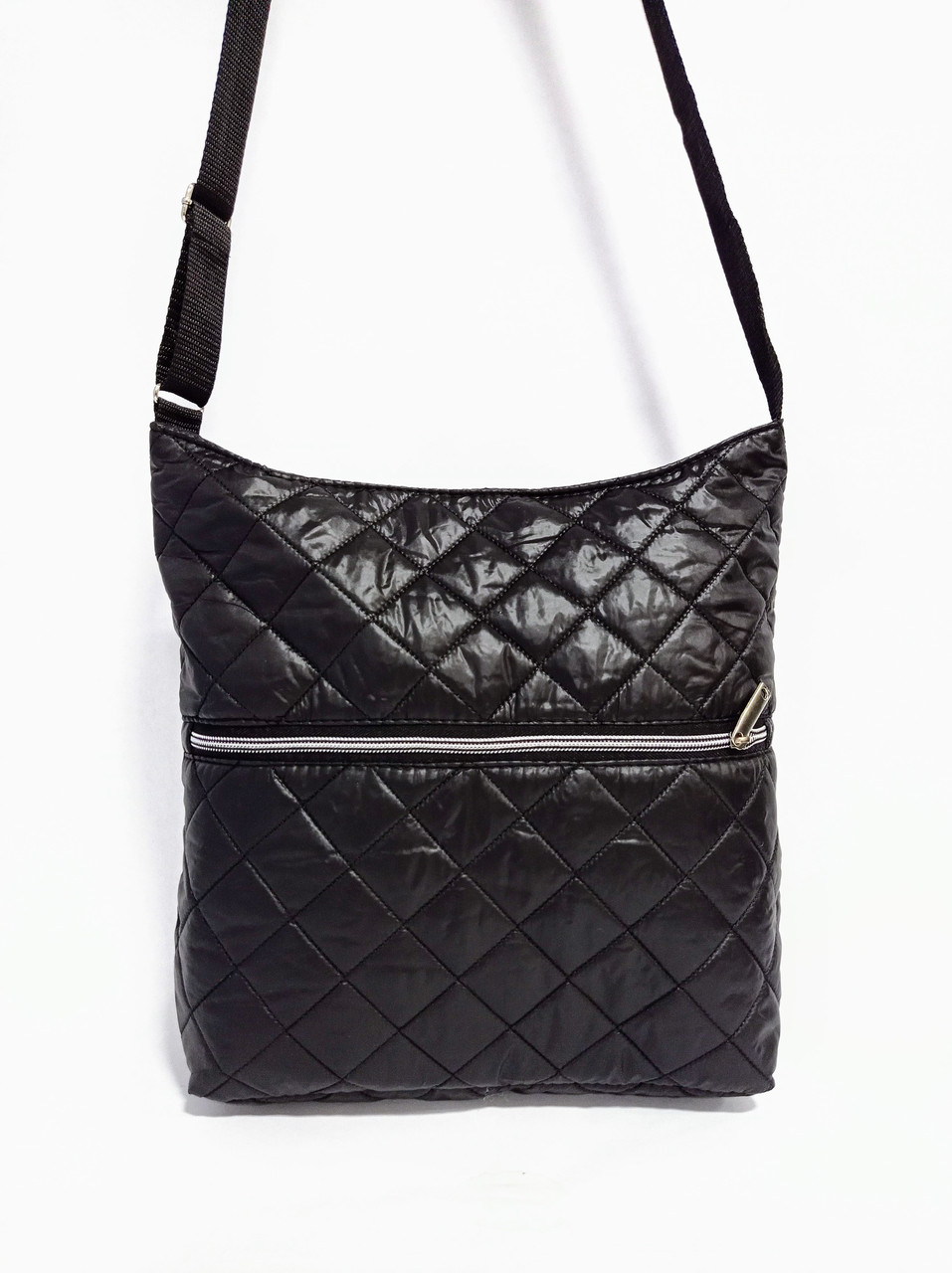 Жіноча сумка стьобана планшет через плече 35 * 30 чорна (5-0107), фото 1