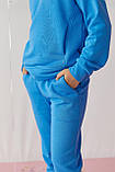 Спортивний костюм для дівчинки худі та джогери, дівчачий спортивний костюм демісезонний колір блакитний 146, фото 3