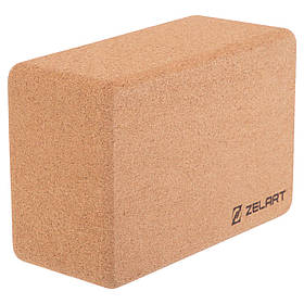 Блок для йоги корковий Zelart FI-7850-4 коркове дерево