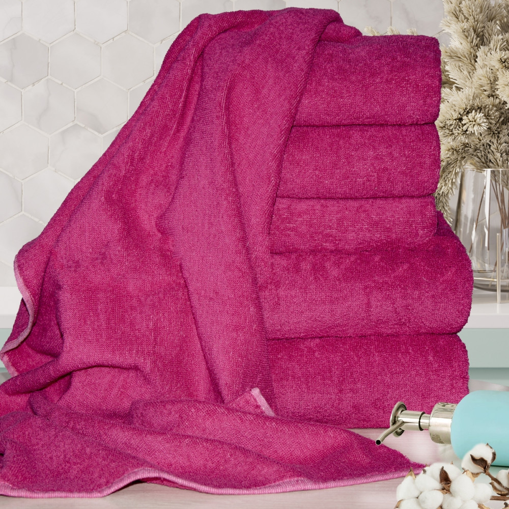 Набір 2шт махрових рушників Яр-350 Ярослав (70х140+50х90) Малиновий, фото 1