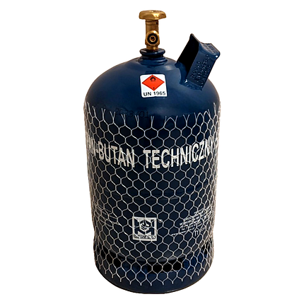 Газовий балон Польща 12 л GZWM S A, Балон газовий побутовий, Металевий газовий балон із вентилем 21.8 мм, фото 1