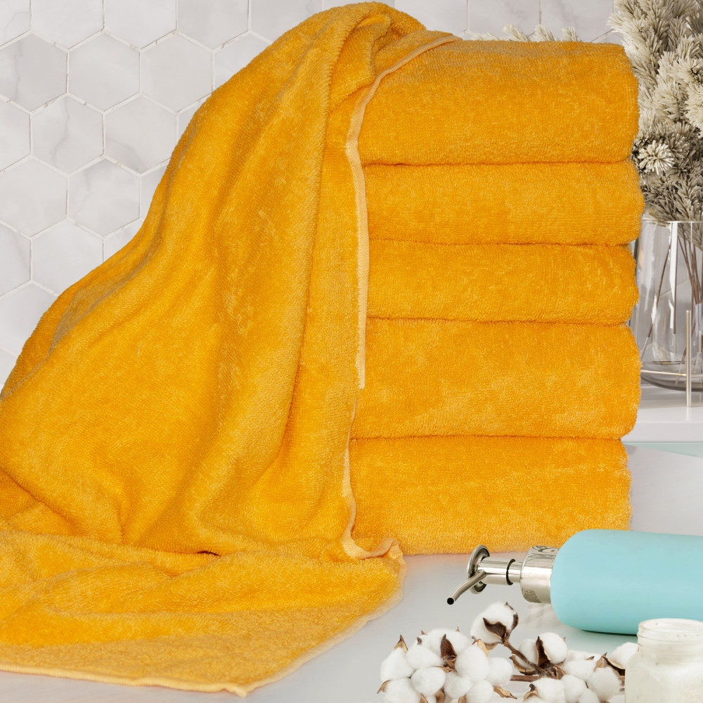 Набір 2шт махрових рушників Яр-350 Ярослав (70х140+50х90) Жовтий, фото 1