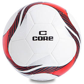 М'яч футбольний HIBRED CORE SUPER CR-012 No5 PU білий-червоний