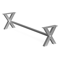 Комплект опор с перемычкой для скамейки из металла 1800×370mm, H=420mm Серый