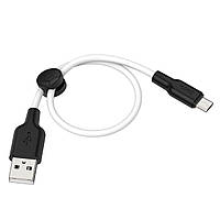 Кабель HOCO X21 Plus USB - Micro 2.4A, 0.25m, силиконовый, силиконовые разъемы, цвет черный+White