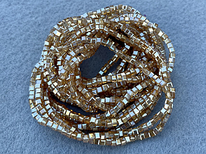 Кришталеві намистини 2мм кубик, грановані - золото 2