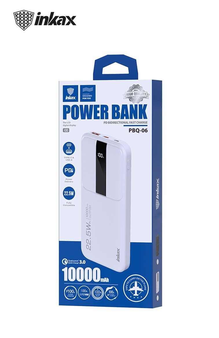 Inkax PBQ-06 PD+QC 3.0 10 000mAh Power Bank 22.5W 2507 sale ! - фото 1 - id-p1900696581