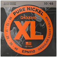 Струны для электрогитар D'Addario EPN110 XL PURE NICKEL REGULAR LIGHT (10-45)