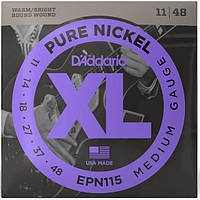 Струны для электрогитары D'Addario EPN115 XL PURE NICKEL BLUES/JAZZ ROCK (11-48)