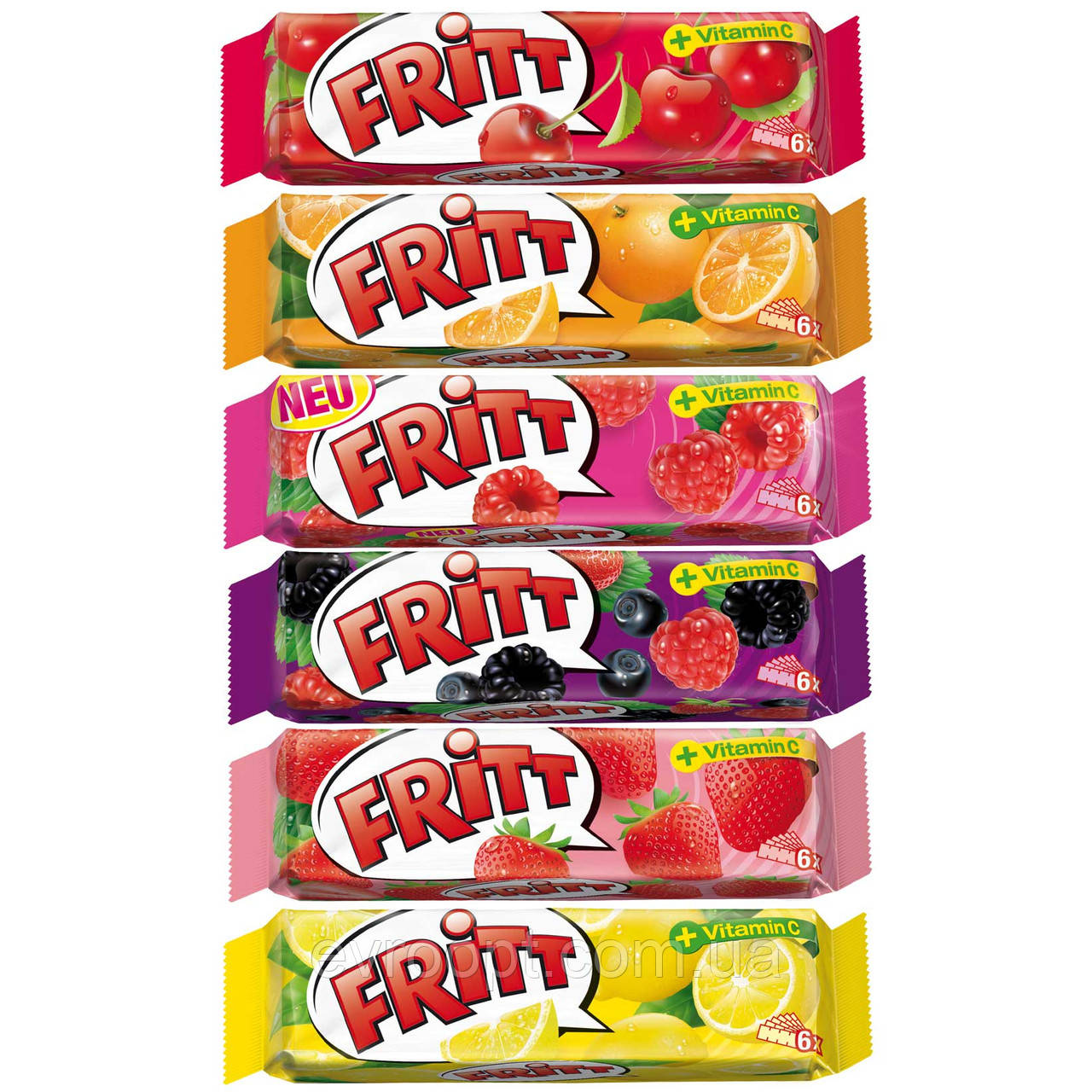 Жувальні цукерки Фріт зі смаками (Fritt Frucht 30x6er Spar-Set Deutschland) 100 г