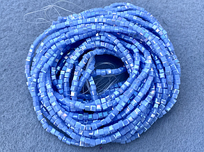 Кришталеві намистини 2мм кубик, грановані - блакитний 1