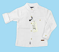 Біла дитяча сорочка стійка комірець на хлопчика 98-122  3-7 років  Breeze.