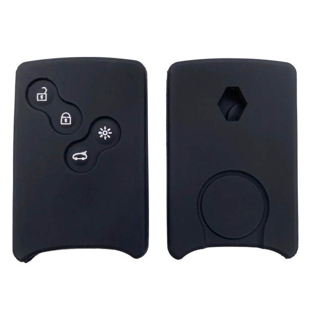 Силіконовий чохол на ключ-карту (чорний), на 4 кнопки на Renault Megane, Scenic, Logan, Koleos, Clio
