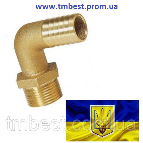 Штуцер кутовий 1/2"Н х 10 латунний