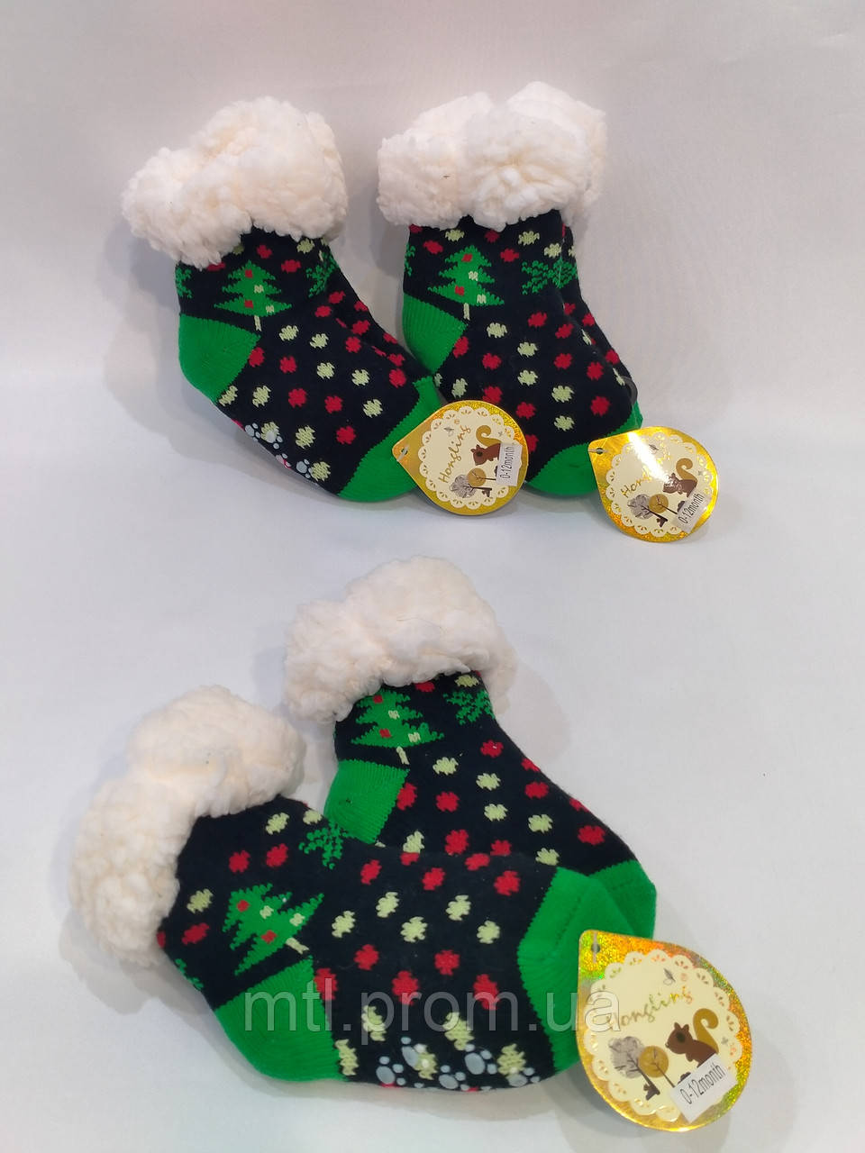 Теплі зимові дитячі шкарпетки на штучній овчинці, розмір до рочку
