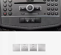 Хромовані накладки на кнопки на центральну консоль для Mercedes Benz C E GLK-Class W204 W212 X204