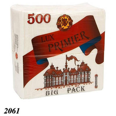 Серветка PRIMIER LUX барна 500 шт одношарова