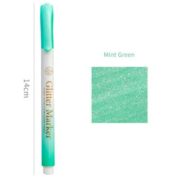 Маркер флуоресцентний з глітером, зелений, фото 1