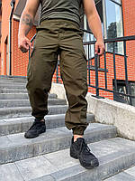 Тактические штани джогери олива рипстоп Армейские летние джогеры однотоные Брюки военные хаки котон