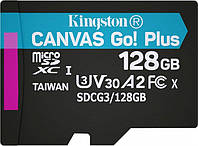 Карта памяти microSDXC 128GB Class 10 UHS-I Kingston CANVAS Go! Plus (SDCG3/128GB) R170MBs + адаптер новая